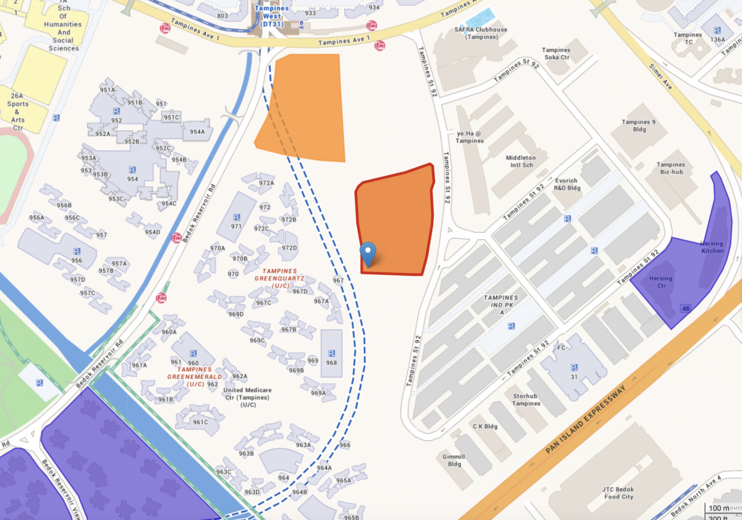 New EC @ Tampines St 95 Map